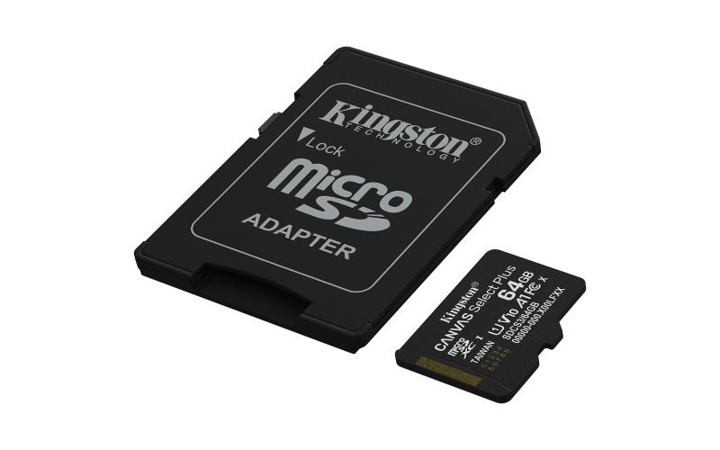 Kingston Technology Canvas Select Plus Gen3 64 GB MicroSDXC UHS-I Clase 10