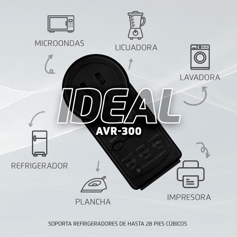 Vorago AVR-300 regulador de voltaje 1 salidas AC 120 V Negro