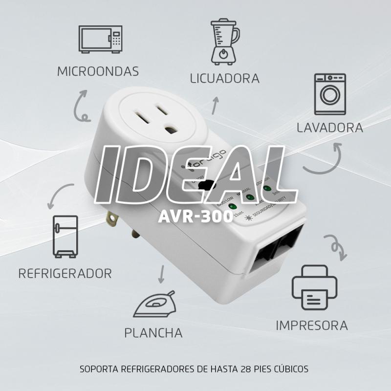 Vorago AVR-300-WH regulador de voltaje 1 salidas AC 120 V Blanco
