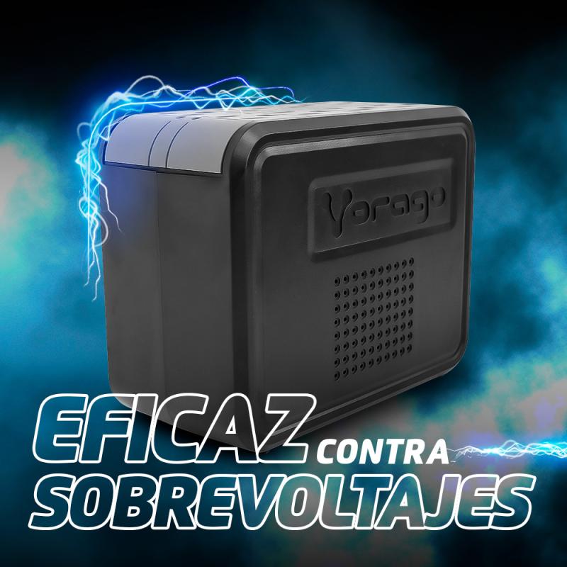 Vorago AVR-100 regulador de voltaje 8 salidas AC Negro