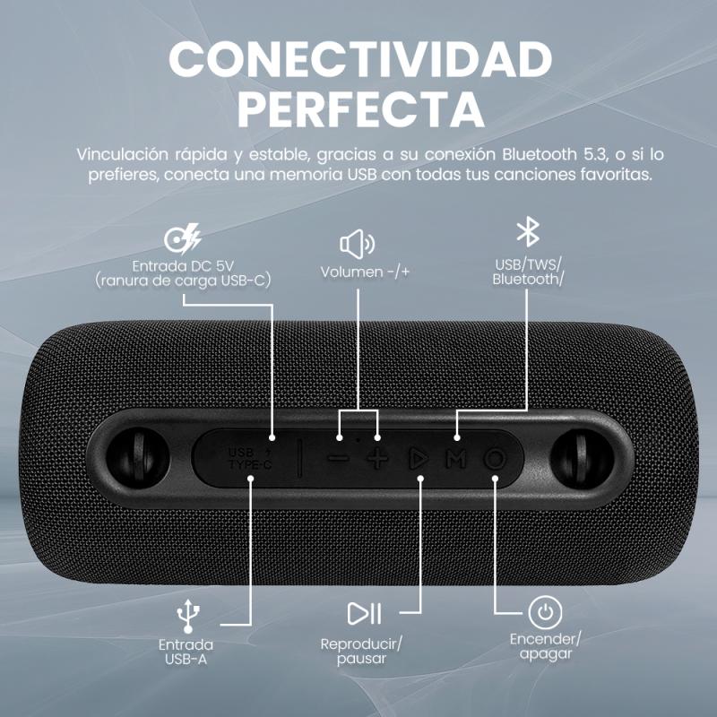 Vorago BSP-430 altavoz portátil y para fiesta Altavoz portátil estéreo Negro 26 W