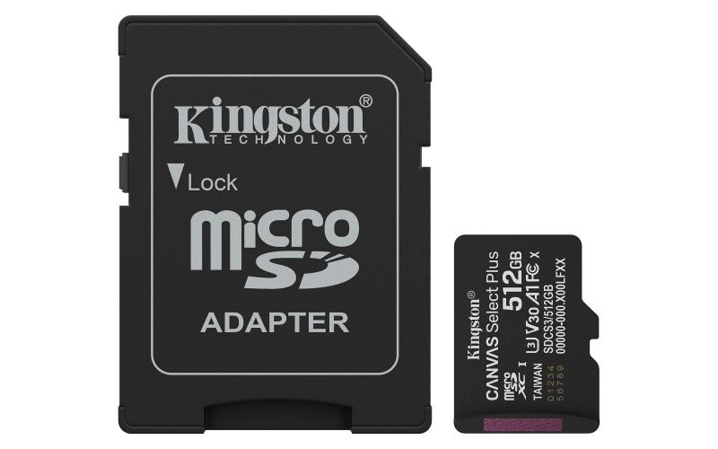 Kingston Technology Canvas Select Plus Gen3 512 GB MicroSDXC UHS-I Clase 10
