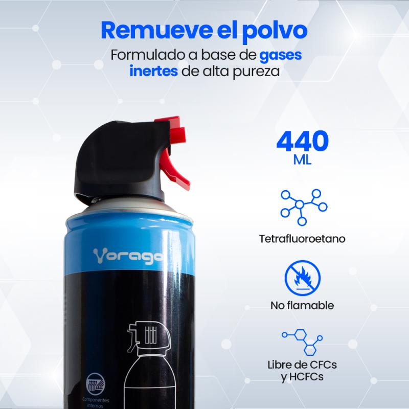 Vorago CLN-100 limpiador de aire comprimido 440 ml