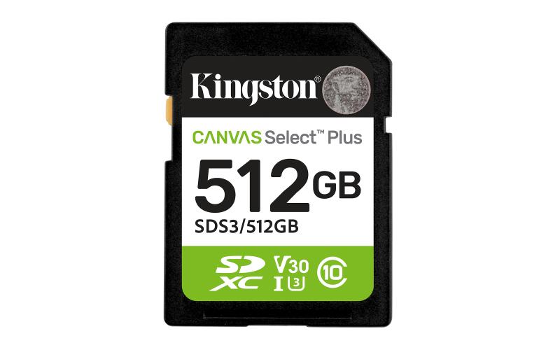 Kingston Technology Canvas Select Plus Gen3 512 GB SD UHS-I Clase 10