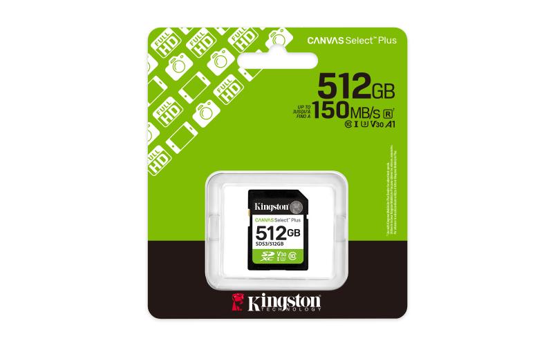 Kingston Technology Canvas Select Plus Gen3 512 GB SD UHS-I Clase 10
