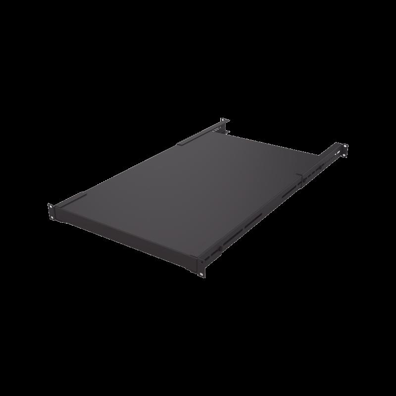 Charola Rackeable de profundidad ajustable para Soportar Equipos en Rack de 19 in, Doble Fijación, 