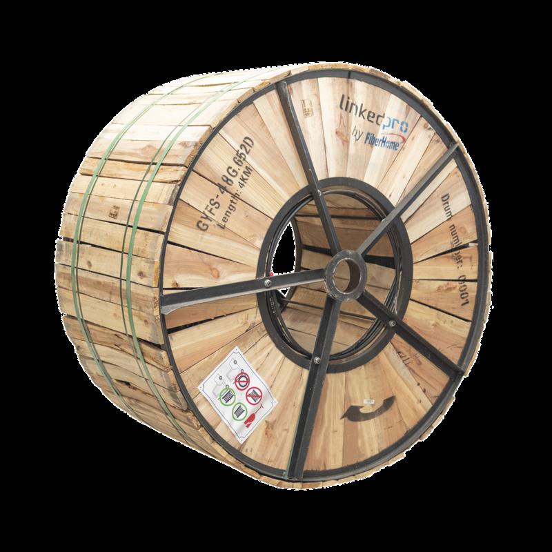 Carrete de 4 km de Fibra Óptica para Exterior G.652D, Armada, Monomodo de 48 Hilos, Loose Tube, Col