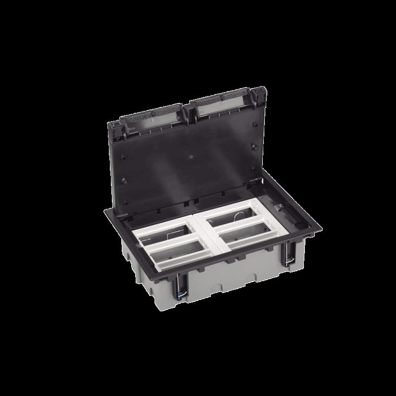 Caja Para Instalación en Piso Falso para Voz, Datos o Contactos Eléctricos / Capacidad para 6 Mód