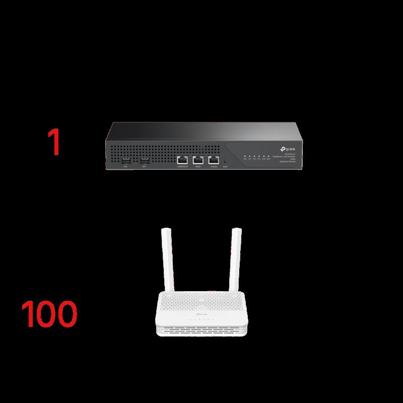 Kit para ISP`s / OLT DS-P7001-01 con Paquete de 100 ONU´s Modelo XC220G3 TP-GPON-KIT5
