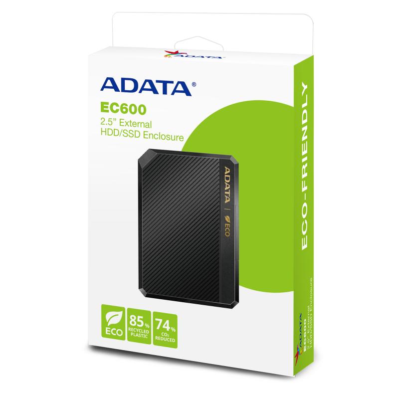 ADATA EC600-BCBK caja para disco duro externo Cubierta de disco duro/SSD Negro 2.5"