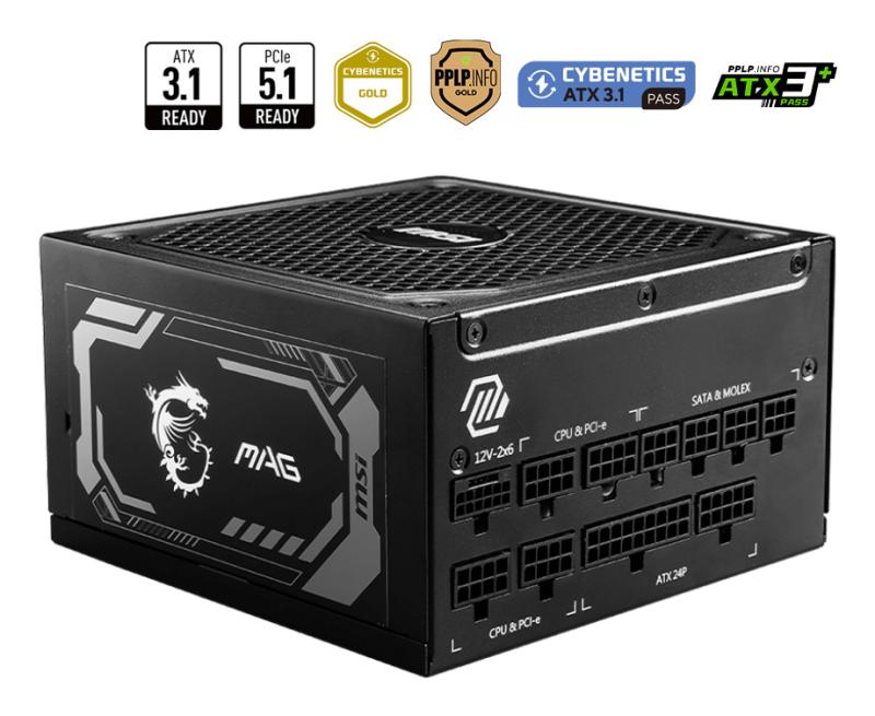 MSI MAG A1250GL PCIE5 unidad de fuente de alimentación 1250 W 24-pines ATX ATX Negro