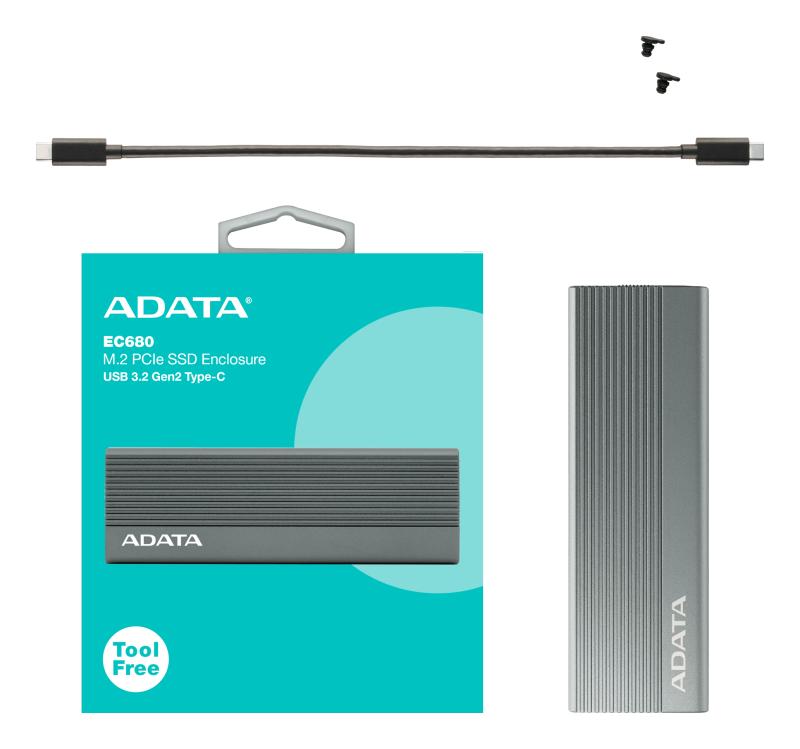 ADATA EC680 Carcasa para SSD Gris M.2
