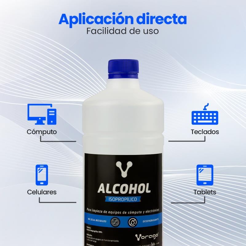 Vorago Alcohol Isopropílico limpiador de contacto 1000 ml