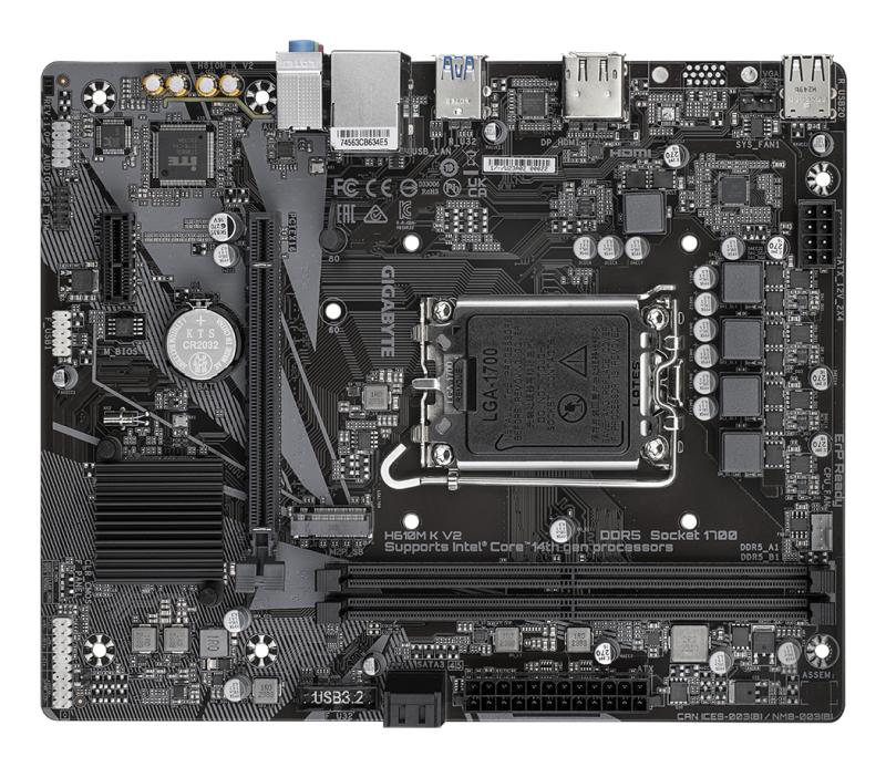 GIGABYTE H610M K V2 placa base Intel H610 LGA 1700 Micro ATX