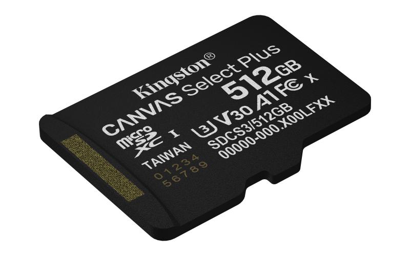 Kingston Technology Canvas Select Plus Gen3 512 GB MicroSDXC UHS-I Clase 10