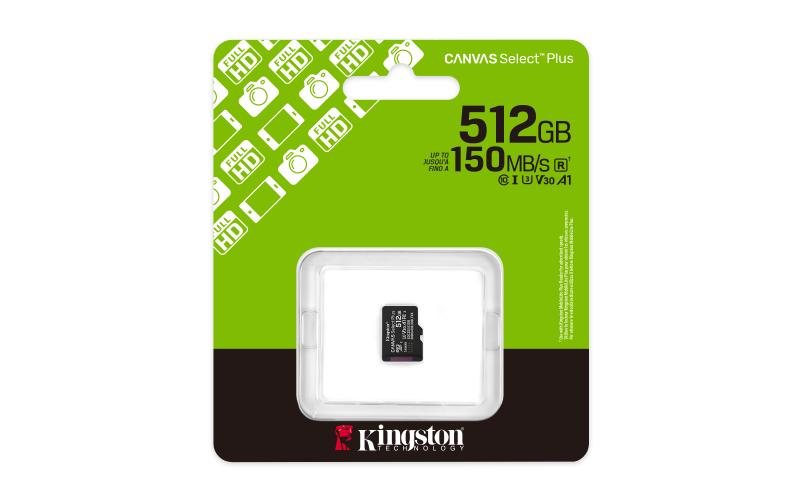 Kingston Technology Canvas Select Plus Gen3 512 GB MicroSDXC UHS-I Clase 10