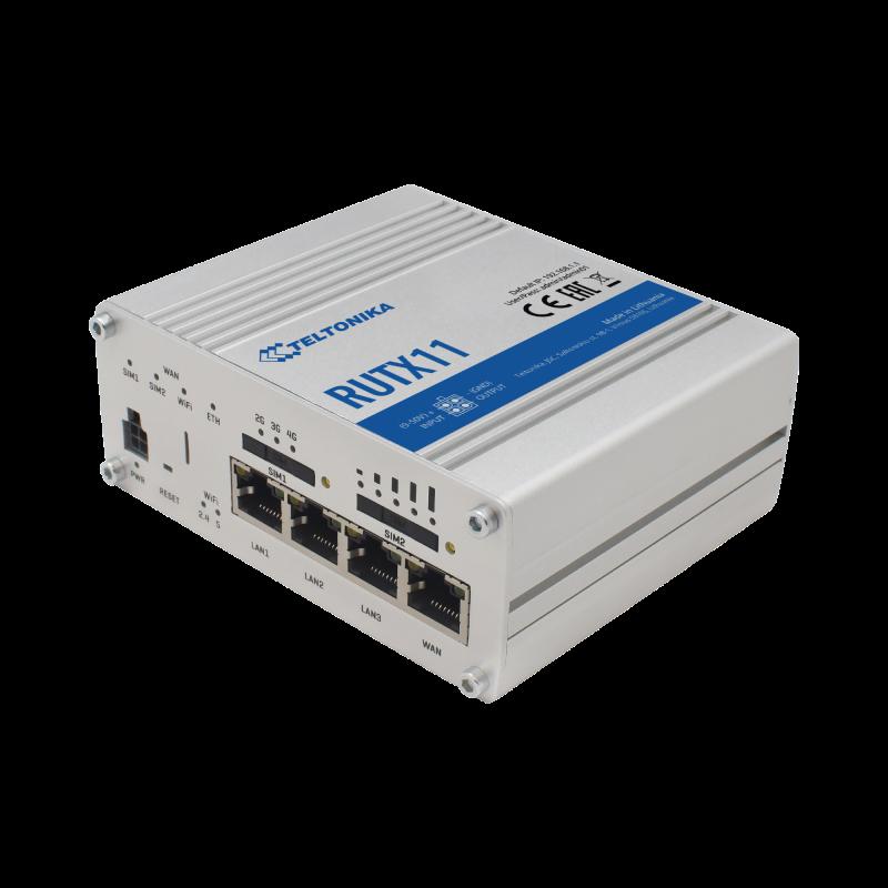 Router LTE (4.5G) Cat6 Profesional, 4 Puertos Gigabit, Doble SIM, USB, WiFi 802.11ac, GNSS RUTX11