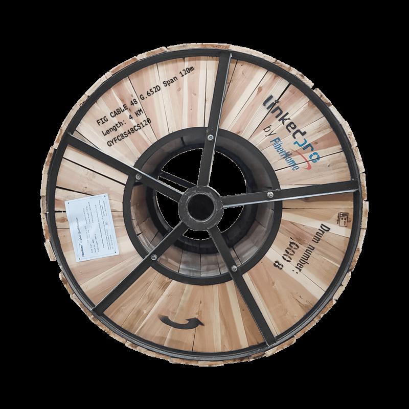 Carrete de 4 km de Fibra Óptica Aérea Figura 8 Armada Antirroedor G.652D, Monomodo de 48 Hilos, Exte