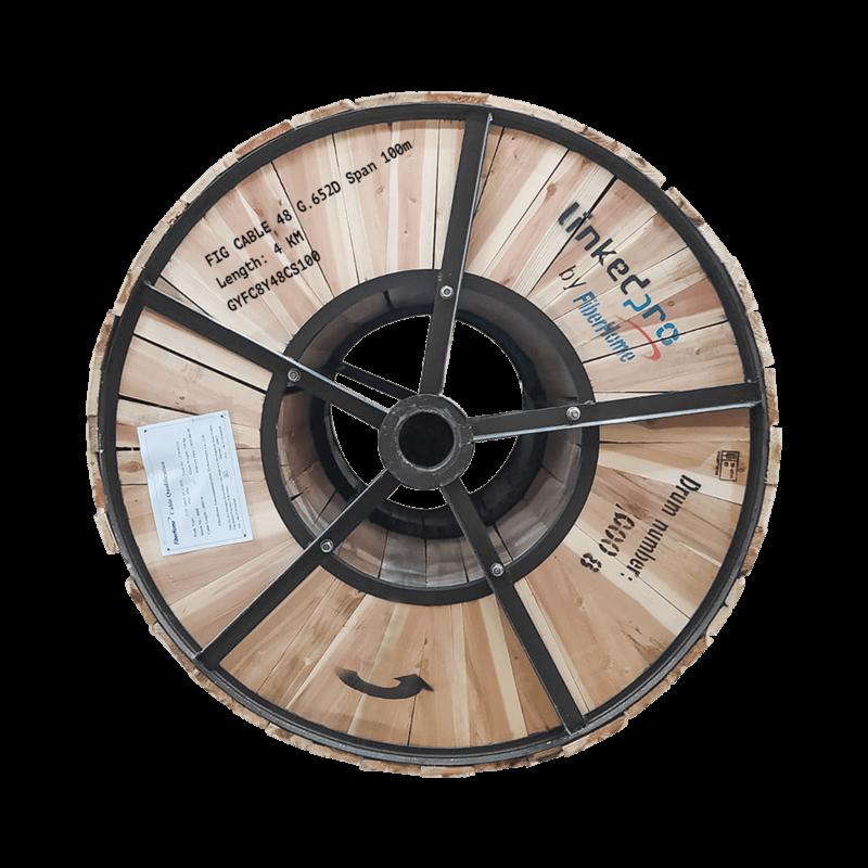 Carrete de 4 km de Fibra Óptica Aérea Figura 8 G.652D, Monomodo de 48 Hilos, Exterior, Span 100, Loo