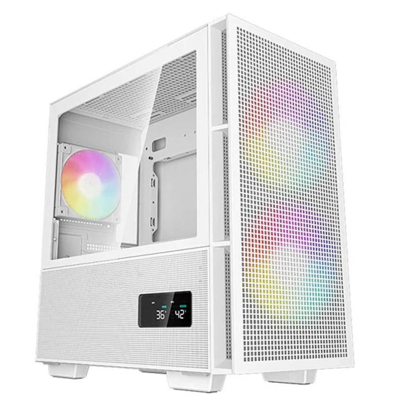 Gabinete Gaming DEEPCOOL CH360 DIGITAL WH (R-CH360-WHAPE3D-G-1) - Mini-ITX/Micro-ATX, Cristal Templa