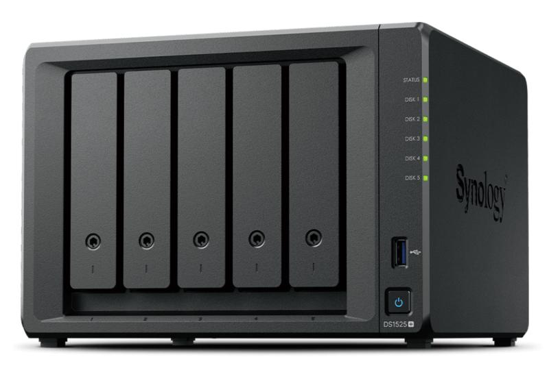 Synology NAS DiskStation modelo DS1525+ Expansión hasta 15 Bahías 2 Puertos 2.5GbE soporte 10GbE  al