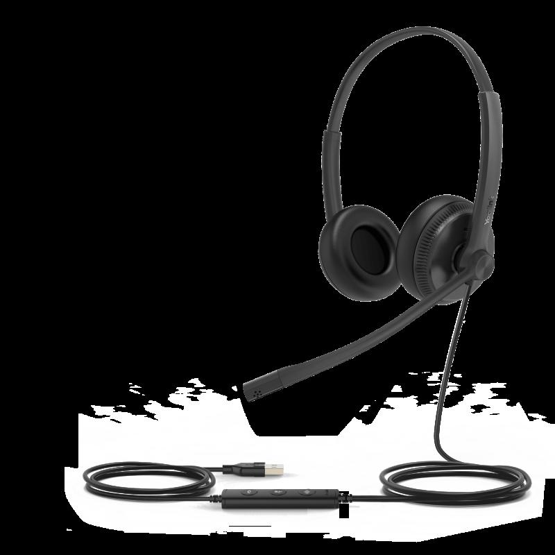 Diadema Alámbrica UH34 Dual de Yealink USB Compatible con Teléfonos IP y Computadoras. UH34-DUAL-UC