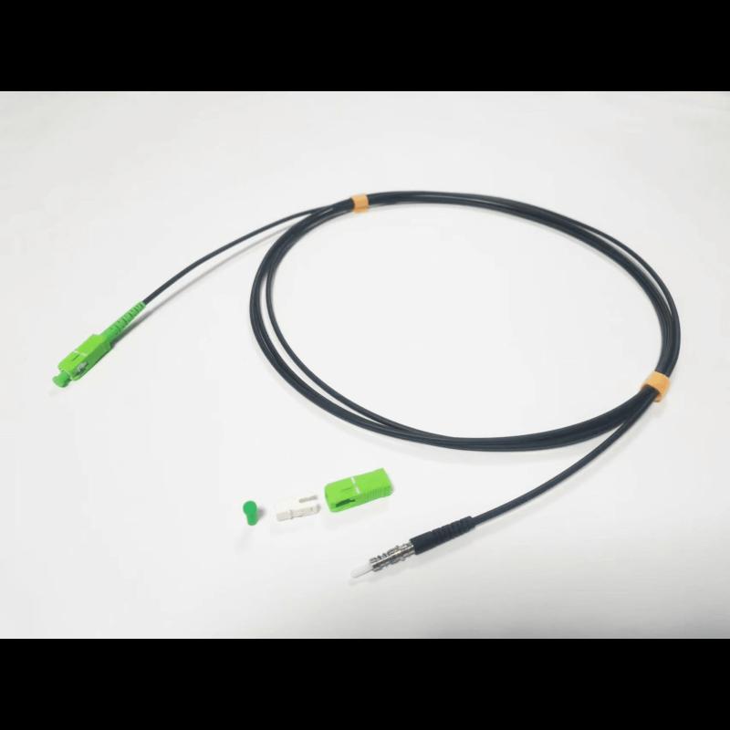 Rollo de Fibra Óptica Drop Redonda G657A2 Monomodo Simplex de 100 Metros con Conectores SC/APC-SC/AP