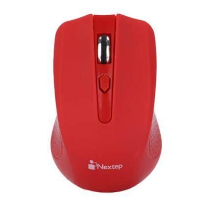 Mouse Nextep Inalámbrico NE-411 USB Color Rojo 1600 dpi Batería Incluidas 4 botones utiliza 2 baterí