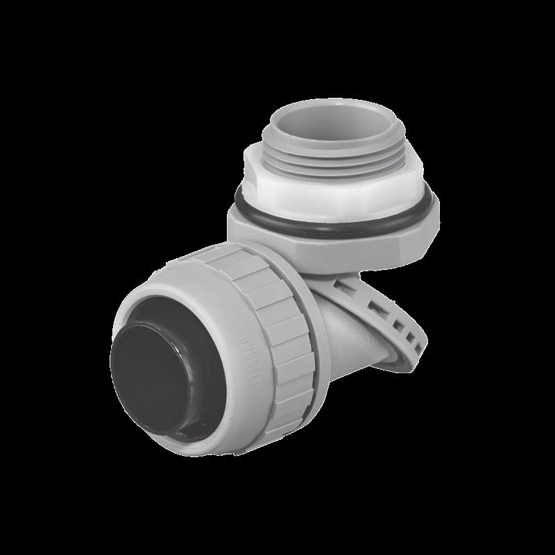 Conector Multi Posición de Nylon de 1\" para Tubería Liquidtight Polytuff. HUB-PS1009-NGY