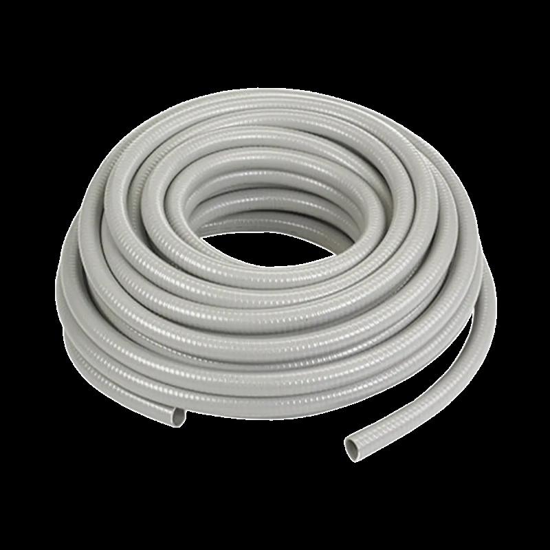 Manguera hermética flexible tipo PolyTuff no metálica, gris de 1/2\", 100 pies. Uso comercial/indust