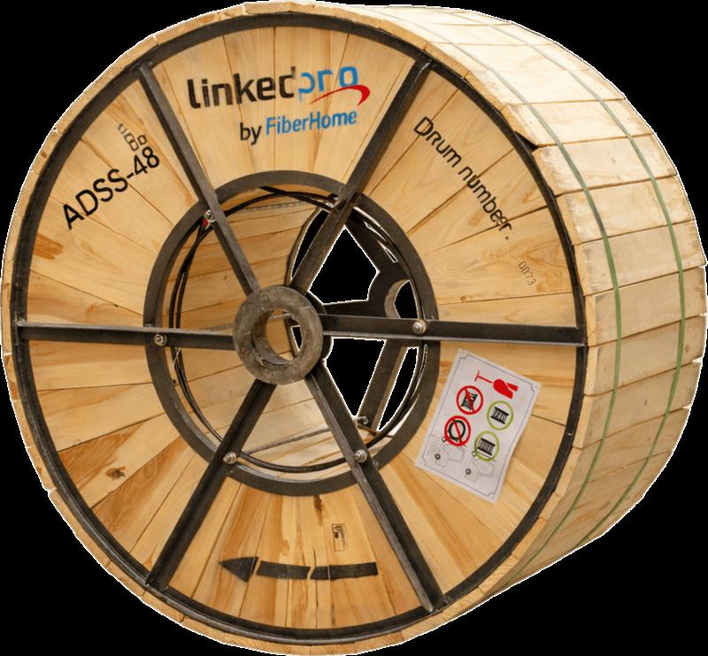 Carrete 4 km de Fibra Óptica Aérea (ADSS) G.652D Armada Anti roedor, Dieléctrica, Monomodo 48 Hilos,