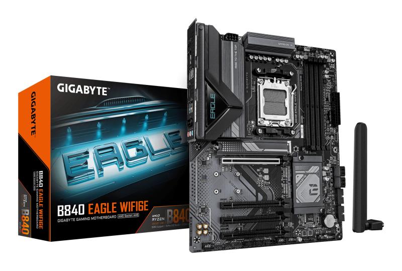 TARJETA MADRE GIGABYTE ATX B840 EAGLE WF6E - DDR5, AM5, 256 GB, PARA AMD