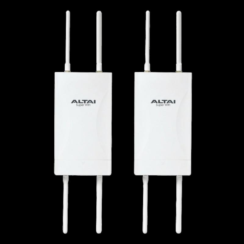 Kit de 2 Unidades del Punto de Acceso WiFi 6, PTMP Omnidireccional, Cobertura Hasta 300 m, Doble Ban