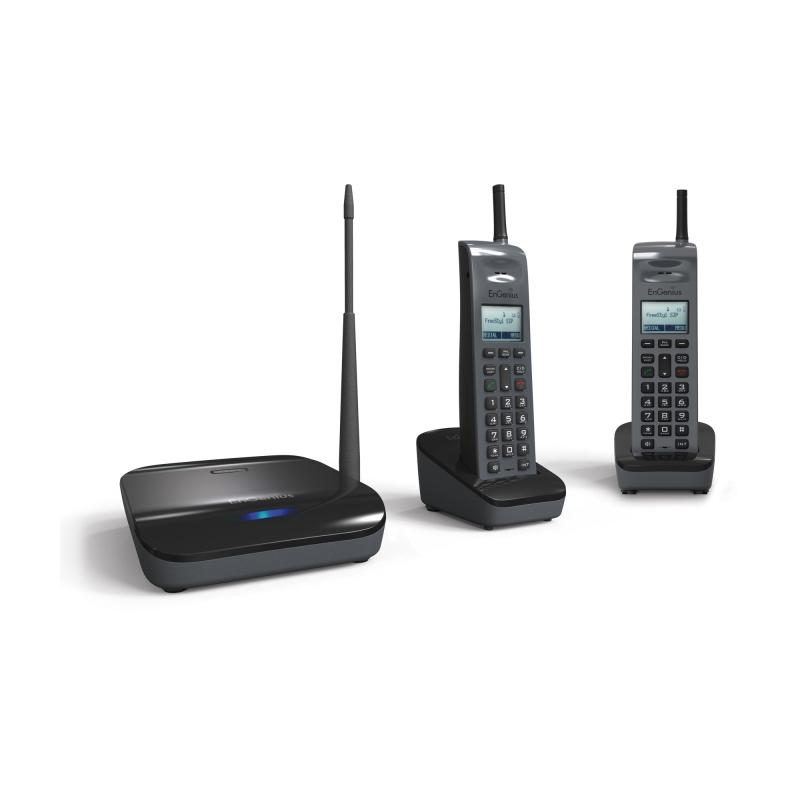 Sistema Telefónico Inalámbrico SIP de Largo Alcance, Incluye Base y Dos Teléfonos Inalámbricos, Sopo