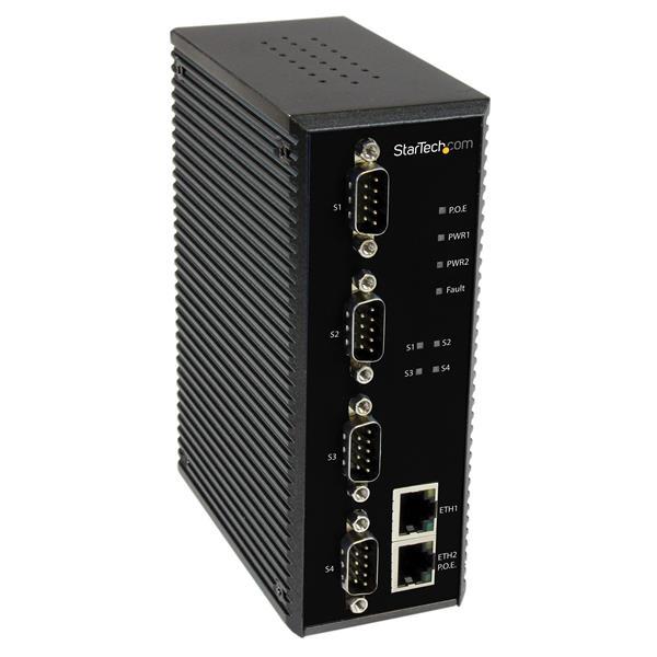StarTech.com Servidor Industrial de Dispositivos Serie de 4 Puertos Seriales RS-232 / 422 / 485 a Et