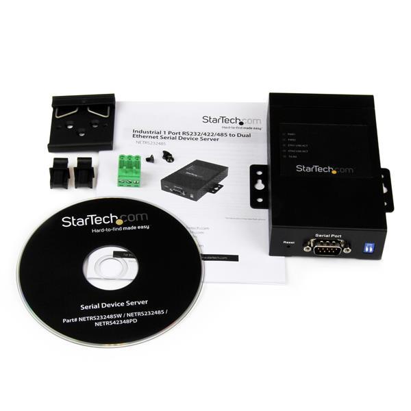 StarTech.com Servidor Industrial de Dispositivos Serie de 1 Puerto Serial RS-232 / 422 / 485 a Ether