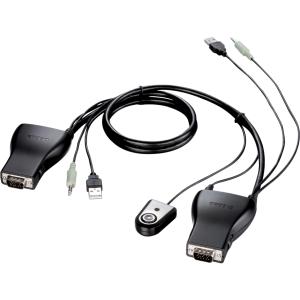 SWITCH KVM D-LINK - 2 PUERTOS USB - SET CABLES AUDIO  KVM-222