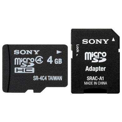 MEMORY CARD SONY  CLASE 4 W-SD 4GB MICRO SDHC C/ADAPTADOR 15MB/S  SR-4A4/TQ2