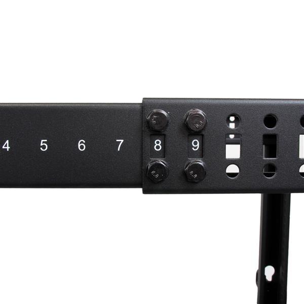 StarTech.com Rack de Marco Abierto con Profundidad Ajustable de 4 Columnas 25U con Ruedas/Niveladore