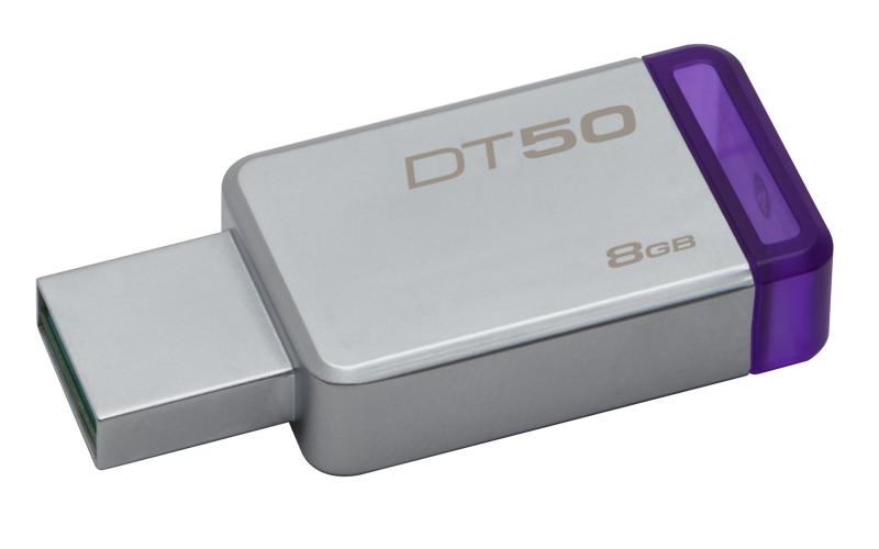 Kingston Technology DataTraveler 50 8GB 8GB USB 3.0 (3.1 Gen 1) Type-A Púrpura, Plata unidad flash 