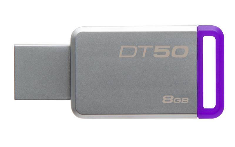 Kingston Technology DataTraveler 50 8GB 8GB USB 3.0 (3.1 Gen 1) Type-A Púrpura, Plata unidad flash 