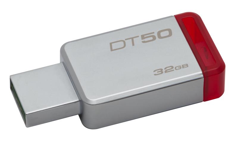 Kingston Technology DataTraveler 50 32GB 32GB USB 3.0 (3.1 Gen 1) Type-A Rojo, Plata unidad flash US