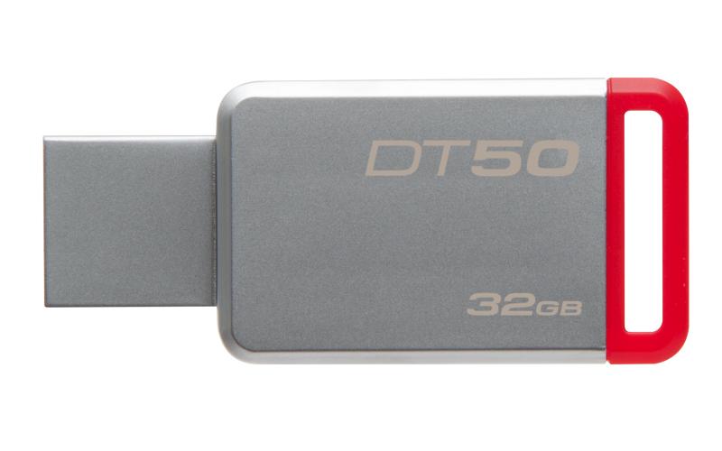Kingston Technology DataTraveler 50 32GB 32GB USB 3.0 (3.1 Gen 1) Type-A Rojo, Plata unidad flash US
