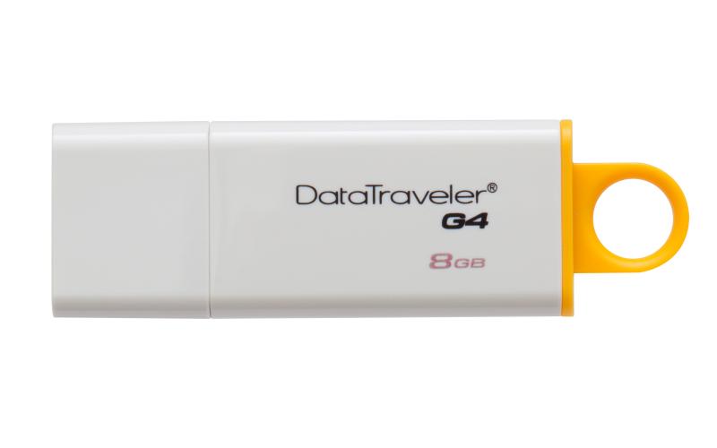 Kingston Technology DataTraveler G4 8GB 8GB USB 3.0 Color blanco, Amarillo unidad flash USB