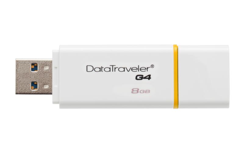 Kingston Technology DataTraveler G4 8GB 8GB USB 3.0 Color blanco, Amarillo unidad flash USB