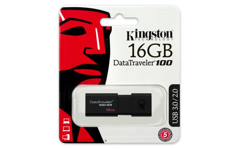 Kingston Technology DataTraveler 100 Generation 3 16GB 16GB USB 3.0 Negro unidad flash USB