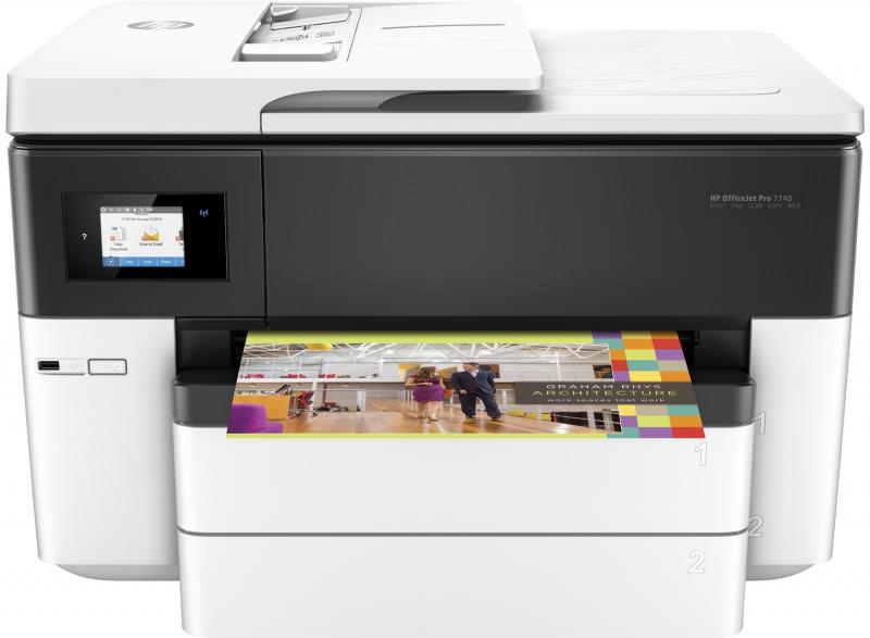 HP OfficeJet Pro 7740 Wide Format AiO Inyección de tinta térmica A3 Wifi Negro, Color blanco