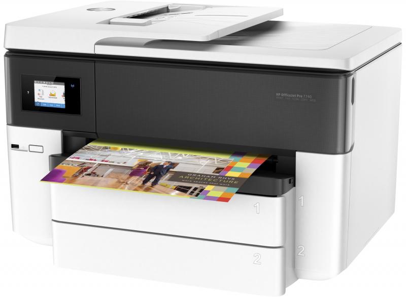 HP OfficeJet Pro 7740 Wide Format AiO Inyección de tinta térmica A3 Wifi Negro, Color blanco