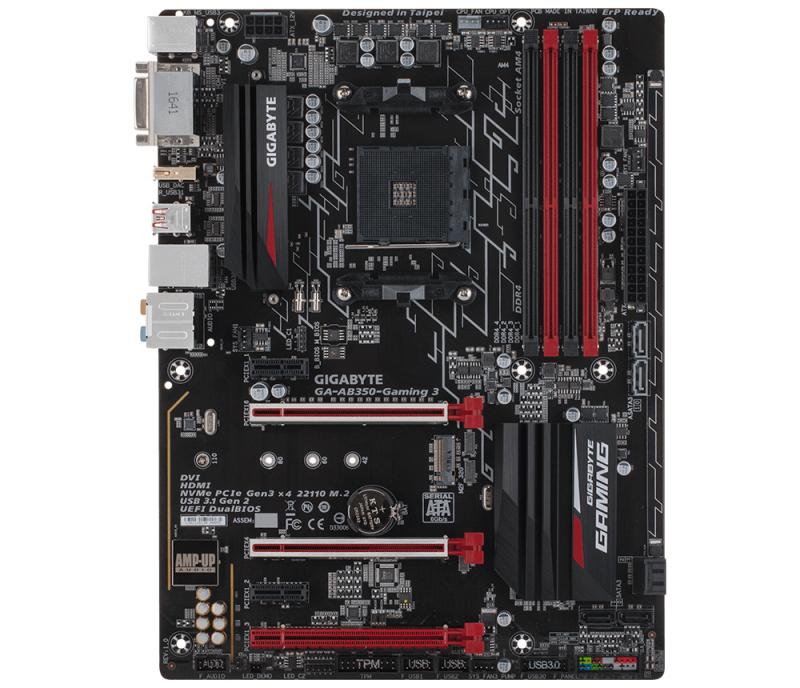 Gigabyte GA-AB350-GAMING 3 AMD B350 Socket AM4 ATX tarjeta madre