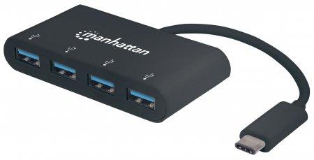 Manhattan 162746 USB 3.0 (3.1 Gen 1) Type-C 5000Mbit/s Negro nodo concentrador